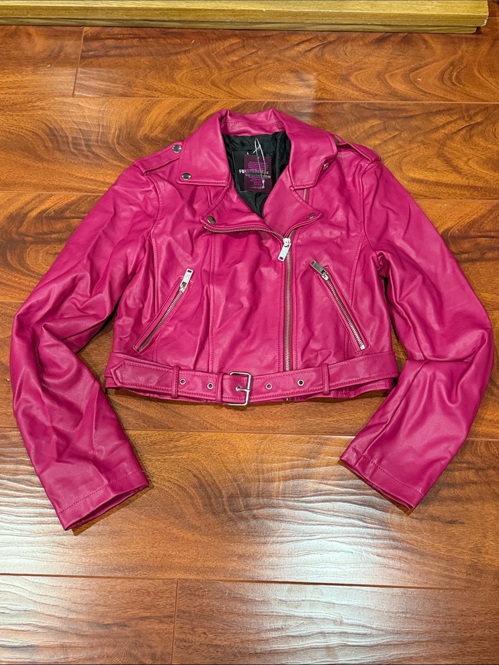 Forever 21 Hot Pink Faux Leather Moto Jacket